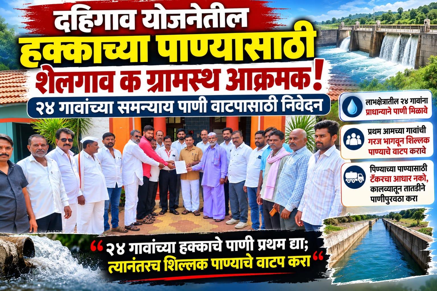 दहिगाव योजनेतील हक्काच्या पाण्यासाठी शेलगाव क ग्रामस्थ आक्रमक! २४ गावांच्या समन्याय पाणी वाटपासाठी निवेदन