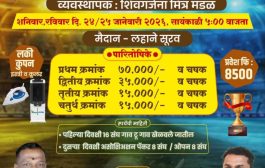 माणगाव तालुक्यात रंगणार मुकुंद वाढवळ व नंदुराज वाढवळ आयोजित भव्य क्रिकेट सामने.