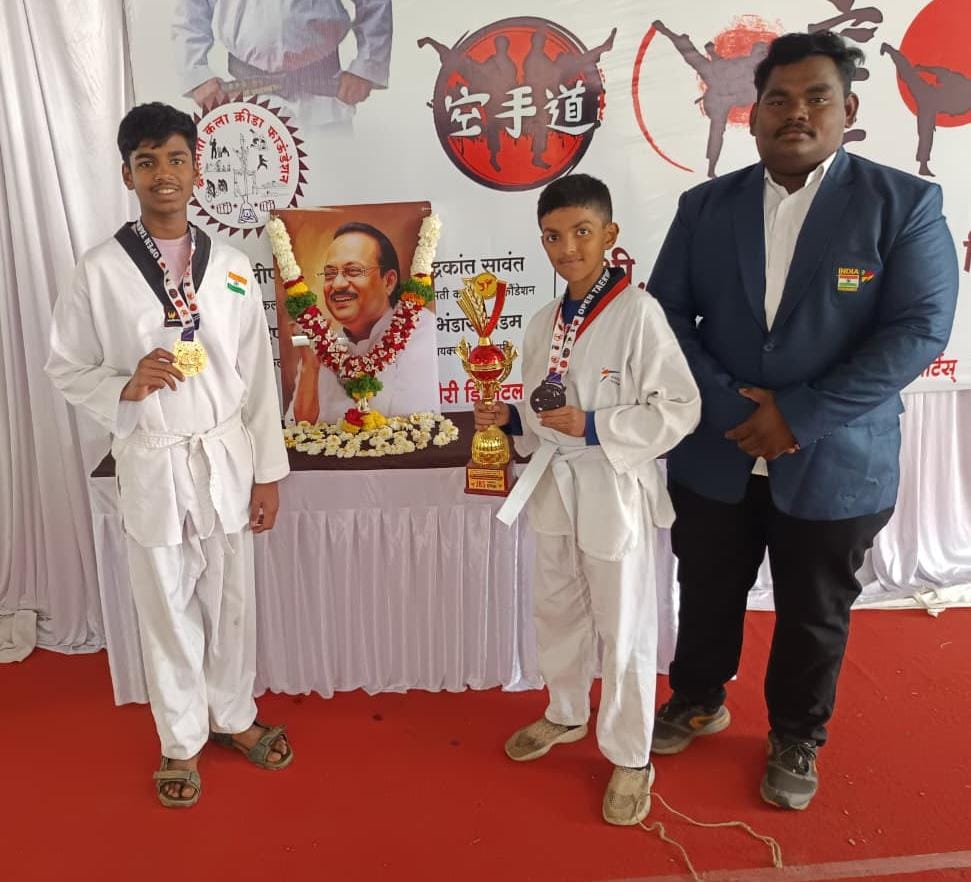 माणगावच्या शिपुरकर आणि शिंदे शाळेची सुवर्ण भरारी;      रुद्र आणि आयानची राष्ट्रीय तायक्वांदो स्पर्धेत उज्वल यश 