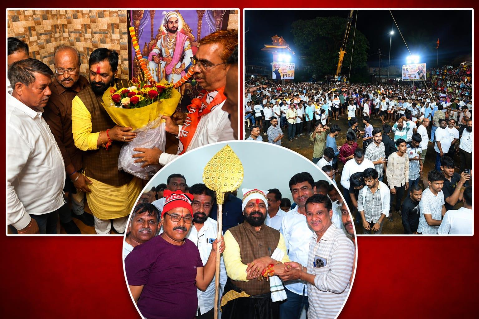पालकमंत्री भरत गोगावले यांच्या प्रथम श्रीवर्धनमध्ये आगमनाचा जल्लोष;     बाइक रॅली, ठिकठिकाणी स्वागत-सत्कार; छत्रपती शिवाजी महाराज चौकात फटाक्यांची आतिषबाजी